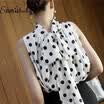 2018 Summer Chiffon Blouse Shirt Women Tops Shirt Ladies Polka Dot Office Blouse