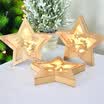 Many memories of Christmas decorations Christmas tree package ornaments children Christmas gift decorations 16CM wooden five-star with lights random