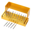 1 Dental Set 30pcs Dental Diamond Burs Drill Disinfection Aluminum Block High Speed Handpiece Holder