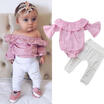 Newborn Infant Kid Baby Girls Tops Romper Bodysuit Leggings Outfits Clothes Set