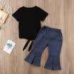 Summer Toddler 2pcs Kids Children Baby Girl Diamond TopsPant Legging Outfit Set