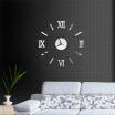 3D DIY Wall Clock Home Modern Decoration Crystal Mirror Vinyl Art Sticker Decals