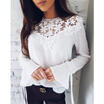 AU Plus Size Womens Chiffon Lace V Neck T-Shirt Ladies Loose Casual Tops Blouse