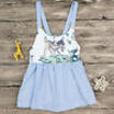 Kids Baby Girl Animal Print Stripe Sling Blue Dress Party Skirts Outfits Summer