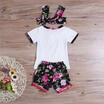 AU Canis Newborn Kids Baby Girls Tops T-shirt Pants Shorts Headband Outfits Set