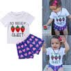 2PCS Baby Girls Kids Clothes Summer Top T-shirt Pants Shorts Sunsuit Outfit Set