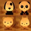 Night Sleeping Lamp Baby Room Panda Rabbit Dog Bear Cartoon Light Kids Bed Lamp
