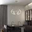 Baycheer HL487573 Dining Kitchen Low Profile Chandeliers Chrome Curved LED Pendant Light 315" Wide 62W White Light