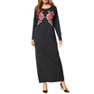 Flower Applique Maxi Long Sleeve Dress
