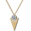 YISHIZHIAI Triangle Pendant Simple Geometric Necklace Titanium Steel Rhinestone Time 4490