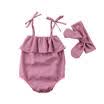 Newborn Toddler Baby Girl Clothes Romper BodysuitHeadband Sunsuit Outfit Set US