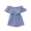 US Newborn Infant Baby Girls Fashion Summer Blue Romper Jumpsuit Outfit Clothes