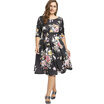 Plus Size Flower Print Empire Waist Dress
