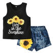 Toddler Baby Girl Sunflower T-shirt Vest TopDenim Shorts Pants Summer Clothes