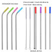Stainless Steel Metal Drinking Straw Reusable Stag Party Cocktail 8PcsWith Brush