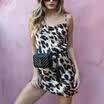 Women Sexy Leopard Backless Dress Bodycon Sleeveless Party Club Mini Dresses zm