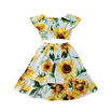 Kids Baby Girls Flowers Off Shoulder Crop Tops Skirt Outfit Clothes Summer 2-7T