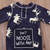 US Newborn Baby Girl Boy Deer Romper Jumpsuit Pajamas Sleepwear Outfits Clothes