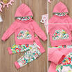 Toddler Baby Girls Pink Tops Hoodie Long Pants Home Outfits Set Clothes 0-24M