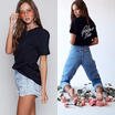 Womens Short Sleeve Casual Loose Blouse Top Ladies Round Neck T Shirts Tee Tops