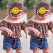 Kids Baby Girls Leopard T-shirt Top Denim Hole Pants Shorts Outfits Set Clothes