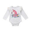 Newborn Kids Baby Boys Girls Long Sleeve Unicorn Romper Bodysuit Jumpsuit Outfit
