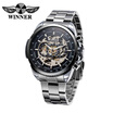 Hollowed-out Semi Automatic Mechanical Watch High Quality Business Style Watch Luxury Hand-winding Man Wristwatch