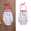 0-2T Toddler Kids Baby Girls Summer Strap Romper Jumpsuit Bodysuit Clothes White