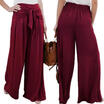 Mode Damen Palazzo Hosen Hohe Taille Breite Bein Culottes Lange Hosen Casual