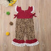 Cute Toddler Baby Girl Leopard lace Romper Bodysuit Jumpsuit kids Clothes Outfit
