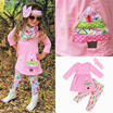 AU Kids Girls Outfit Clothes Christmas Tree T-shirt Top DressPants Leggings Set