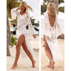 WOMENS LACE CROCHET BIKINI BEACHWEAR COVER UP BEACH DRESS SUMMER BATHING SUIT E