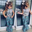 Newborn Kid Baby Girls Vest Tops T-shirtWide Leg Floral Pants Outfits Clothes