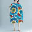 Urkutoba Plus Size Women Floral Short Sleeve Swing Dress Summer Beach Dresses