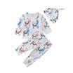 Newborn Kids Baby Girls Boys Alpaca Tops T shirtPantsHat 3pcs Outfits Clothes