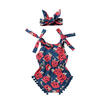 US Stock Summer Newborn Baby Girl Clothes Flower Jumpsuit Romper Bodysuit Outfit