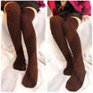 Over knee Long Boot Socks Womens Cable Knit Winter Warm Thigh-High Leggings KM