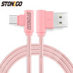 STONEGO Right Angle Data Sync Charging Cable Micro USB Type c Optional Tangle-Free Nylon Braided Cord Android Phone Upgrades