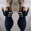 Womens Bodycon Long Sleeve Dress Ladies Party Evening Mini Dress UK Size 6 -14