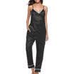 Womens Silk Pajamas Set Sleepwear V-neck Vest And Long Pants Homewear S-XL