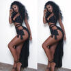 Fashion Women Sleeveless Dress Slit Maxi SkirtTank Top 2pcs Set Clubwear Dress