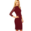 Womens Wear Holes Hollowing Out Sleeve A High Collar Pencil Dress