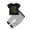 Baby Girl Boy Kid T-shirt TopStripe Long Pants Trousers Cotton Clothes Set UK