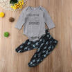 USA Newborn Toddler Baby Boys Girls Dinosaur Romper TopsPants Set Kids Outfits