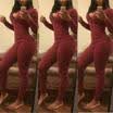 UK Women Sexy V-neck Knit Playsuit Bodycon Long Sleeve Jumpsuit Romper Trousers