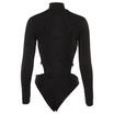 Womens Bandage Bodycon Bodysuit Long Sleeve High Neck Backless Leotard Top Shirt