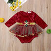 US XMAS Newborn Baby Kids Girl Velvet Tulle Tutu Dress Rompers Jumpsuit Outfits
