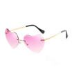 heart shaped Rimless sunglasses Women luxury love heart glasses vintage colorful rimless sunglasses