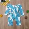 Newborn Baby Girls Leaves Long Romper Bodysuit Jumpsuit Cotton Outfits Clothes