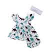 3pcs Newborn Baby Kids Girl Animal Dinosaur Dress Outfits Shorts Clothes 0-18M